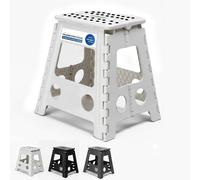 MANTRARAJ Folding Step Stool Multi Purpose Heavy Duty With Grip 29x22x45cm Large in White | Size: 29 x 22 x 45 cm MANTRARAJ White 29 x 22 x 45 cm