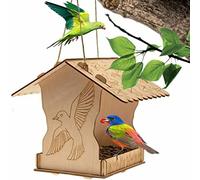 MantraRaj Hanging Bird Feeder Wooden Wild Bird Table Premium Garden Birdhouse Feeding Station Suitable for Winter Or Year Round Feeding in The Garden Or On The Balcony