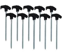 Mantraraj Heavy Duty 10 Pack Spiral Thread Tent Pegs Screw Hooks Ground Stake 20Cm Ground Stakes Storm-Proof And Rust Proof