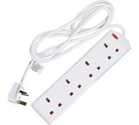 MantraRaj Heavy Duty Extension Lead Extension Plug 4 Way Power Adapter Socket Long Extension Lead Mains Powers Gang Way Adapter Surge Protection Multi Socket Mains Strip For Home Office (1M White)
