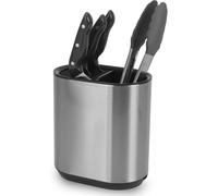 MANTRARAJ Kitchen Utensil Holder & Knife Block Stainless Steel Cutlery Holder & Organiser in Grey | Size: 1 Pack MANTRARAJ Grey 1 Pack