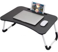 Mantraraj Laptop Bed Table Lap Standing Desk With Foldable Legs & Cup Slot For Sofa Breakfast Laptop Bed Tray Desk Table Black