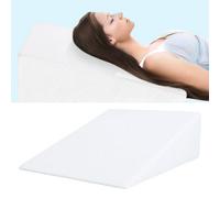MANTRARAJ Large Memory Foam Wedge Pillow Back Support Cushion For Sleeping Reading in White MANTRARAJ White