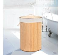 Mantraraj Natural Bamboo Laundry Hamper Basket With Lid & Clothes Storage