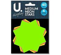 MantraRaj Neon Stars Medium Display Pricing Labels 40 Pack of Assorted Colours