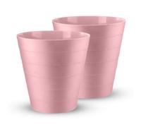 Mantraraj Pack Of 2 Plastic Waste Paper Bin 6L Round Waste Basket Trash Can Lightweight Rubbish Bin (Pink)