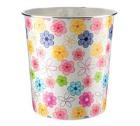 MantraRaj Plastic Waste Paper Basket Bin Round Waste Basket Trash Can Lightweight Recycling Rubbish Bin for Home Office Kitchen Bedroom, Garbage Container Dustbin 7.7Litre (Colour Flower)