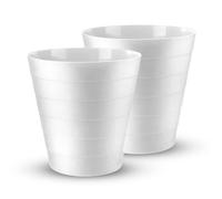 MantraRaj Plastic Waste Paper Bin 6L Round Waste Basket Trash Can Lightweight Rubbish Bin for Kitchen, Bedroom, Bathroom, Outdoor Garbage Container Dustbin Waste Basket Pack Of 2 (White)