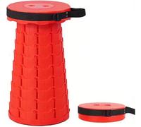 MANTRARAJ Portable Folding Stool Chair With Carry Handle Plastic Foldable Collapsible Telescopic Stool in Red MANTRARAJ Red