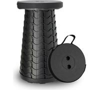 MANTRARAJ Portable Folding Stool Chair With Carry Handle Plastic Foldable Collapsible Telescopic Stool in Black MANTRARAJ Black