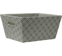 Mantraraj Rectangular Tapered Storage Basket Cardboard With Metal Handles Multipurpose Organiser Bin For Home And Office (Lattice)