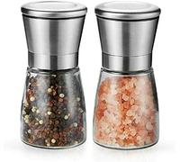MantraRaj Salt and Pepper Grinder Set Stainless Steel Glass Shaker Adjustable Mill Coarse Adjustable Ceramic Blade Grinder for Sea Salt, Black Pepper, Spices
