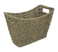 MantraRaj Seagrass Magazine Rack Storage Rack Wicker Ideal Storage for Magazines Newspapers Handles Stylish Curved