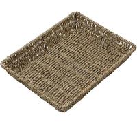 MantraRaj Seagrass Rectangular Storage Tray Hand-Woven for Storage Breakfast Decorative Wicker Tray for Home Decor Display, Coffee Table Organizer, Serving Food or Drinks