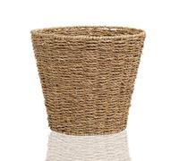 MantraRaj Seagrass Round Waste Paper Bin Basket Storage Ideal For Home, Office, Bedrooms, Kitchen, Bathroom Wastebasket for Garbage And Rubbish Seagrass Waste Basket Wicker Trash Can