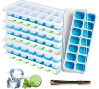 Mantraraj Silicone Ice Cube Trays 9 Pack With Non-Spill Removable Lids And Ice Tong Easy To Remove Ice Cube Tray Lfgb Certified