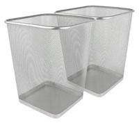 MantraRaj Silver Square Metal Mesh Waste Bin - Lightweight Mesh Trash Can for Bathrooms, Kitchens, Home Offices, Living Room