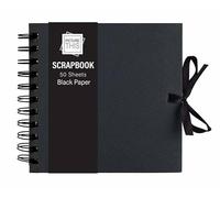 MantraRaj Small Scrapbook 50 Kraft Paper Scrap Book DIY Scrapbooking Instax Mini Photo Journal Album Perfect Photo Book for Wedding, Anniversary, Birthday, Travel, Friends, Baby, Gift (Small, Black)