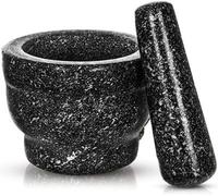 Mantraraj Solid And Durable Granite Pestle & Mortar Set Natural Honed Polished Food Flavour Fresh Spice Herb Seed Pepper Crusher