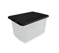 MantraRaj Storage Boxes with Lids 30L Under Bed Storage Box, Clear Multipurpose Nestable Stackable Plastic Storage Boxes,Clear Containers for Home, Kitchen, Garage, Office, Accessories -Pack Of 1