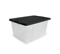 MantraRaj Storage Boxes with Lids 50L Under Bed Storage Box, Clear Multipurpose Nestable Stackable Plastic Storage Boxes,Clear Containers for Home, Kitchen, Garage, Office, Accessories -Pack Of 1