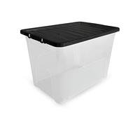 MantraRaj Storage Boxes with Lids 80L Under Bed Storage Box, Clear Multipurpose Nestable Stackable Plastic Storage Boxes,Clear Containers for Home, Kitchen, Garage, Office, Accessories -Pack Of 1