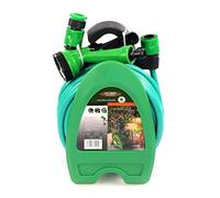 Mantraraj Wall-Fixed 10 Metre Garden Hose Pipe Reel Patio Set with 7 Setting Function Professional Water Spray Gun Nozzle for Gardening Car Washing Pets Shower Watering Lawn Flowers Cleanin