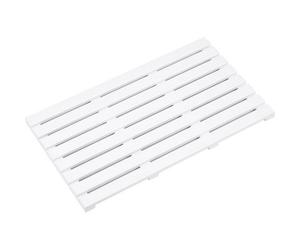 Mantrraj Bamboo Duckboard Bath Mat Anti Slip Mat Spa, Bath, Shower Bathroom Decor Easy To Clean Water Resistant Shower Mat White