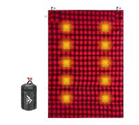 MANTUOLE Heated Sleeping Bag pad, 5+5 Heating Zones, Operated by 5V/2A USB Power Supply (Battery NOT Included). Black & Red Flannel-Double