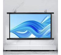 Manual 16:9 Pull-Down Projector Screen, Wrinkle-Free Projection Cloth Screen, Removable Hook Home Cinema Movies Wall or Ceiling Mountable Screen, Suitable for all Projectors(16:9 60in)
