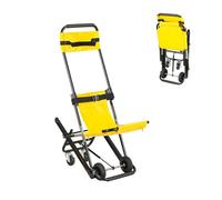 Manual 350 lbs Load Capacity,Foldable Emergency Wheelchair w/4 Wheels,Transport Stair Chair Ambulance Firefighter Evacuation Use,w/Quick Release Buckles