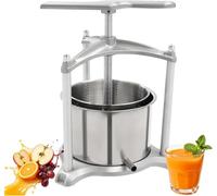 Manual 6l Stainless Steel Fruit Press，Dual-Barrel Cider Maker， with Filter Bag,for Cheese,Tofu,Beans,Wine