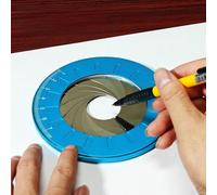 Manual Adjustable Circle Template for Creating Uniform Circles in Packaging Design Layout Mockups and Presentation Diagrams (blue)