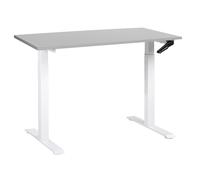 Beliani Manual Adjustable Standing Desk DESTINES Grey/ White 120 cm 72 cm, Grey