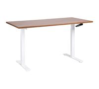 Beliani Manual Adjustable Standing Desk DESTINES Brown/ White 160 cm 72 cm, Brown