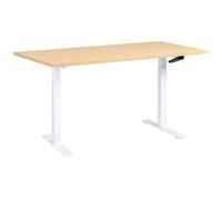 Beliani Manual Adjustable Standing Desk Destines 160 Cm 72 Cm Light Brown/ White
