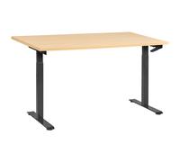 Manual Adjustable Standing Desk DESTINES Black/ Light Brown 160 cm 72 cm