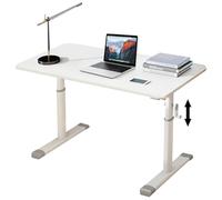 Manual Adjustable Standing Desk, Height Adjustable Sit/Stand Computer Desk with One-Piece Table Top for Home Office, Bedroom, or Powder Room
