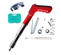 Manual Air Nailer - 1.8cm Diameter, Industrial Strength Driver, Portable Steel | High Professional Construction Equipment Goggle Earplug Set Woodworking Masonry Vl