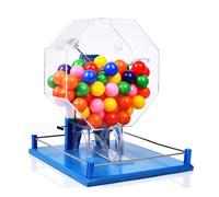 Manual and Electronic Bingo Cage Set with 100 Balls - Hand Crank Number Selector for Parties, Entertainment Venues, and Shopping Malls