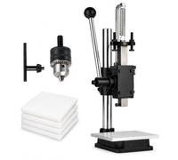 Manual Arbor Press with Drill Chuck, Removable Scale Plate | Lever-operated Tool for Punching, Stamping, Riveting, Bending Leather, Plastic, Wood, Aluminium