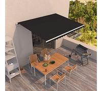 Manual Awning 400x350 cm - AnthracitePowder-Coated Aluminium Frame UV & Water Resistant Polyester Extendable Crank Design Weatherproof Shade for Garden & Balcony