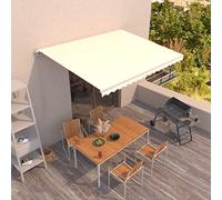 Manual Awning 450x300cm Cream - UV-Resistant Water-Repellent Extendable with Crank & Adjustable Angle -Powder-Coated Aluminium Frame for Garden Balcony Patio Use