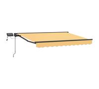 Retractable Awning Sand 3 x 2.5 m Polyester PU Coating Anthracite Frame LED Plus