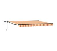 vidaXL Manual Awning Frame with LEDs 4 x 3 m Polyester with PU coating