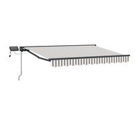 Manual Awning Frame with LEDs Polyester with PU coating Outdoor Shade vidaXL