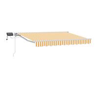 Manual Awning Frame with LEDs Polyester with PU coating Outdoor Shade vidaXL