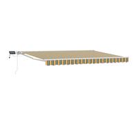 Manual Awning Frame with LEDs Polyester with PU coating Outdoor Shade vidaXL