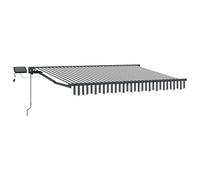 Manual Awning Frame with LEDs Polyester with PU coating Outdoor Shade vidaXL