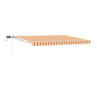 Manual Awning Frame with LEDs Polyester with PU coating Outdoor Shade vidaXL